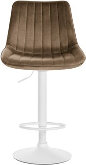 Barstoel Tino Fluweel wit, Bruin