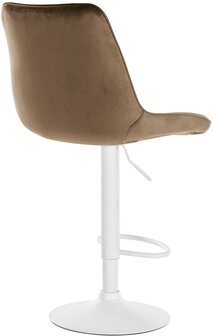 Barstoel Tino Fluweel wit, Bruin