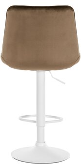 Barstoel Tino Fluweel wit, Bruin