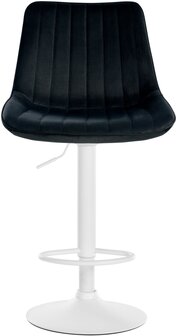 Barstoel Tino Fluweel wit, Zwart