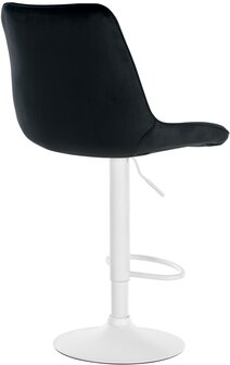 Barstoel Tino Fluweel wit, Zwart