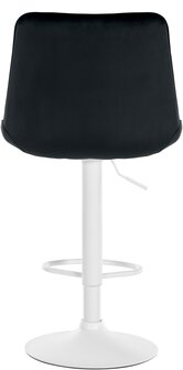 Barstoel Tino Fluweel wit, Zwart