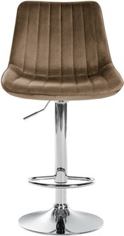 Barstoel Tino Fluweel chroom, Bruin