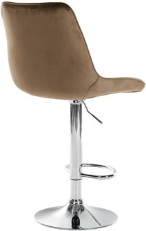 Barstoel Tino Fluweel chroom, Bruin