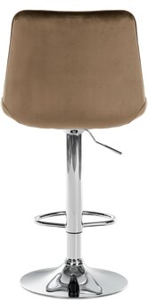 Barstoel Tino Fluweel chroom, Bruin