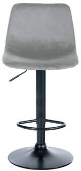 Barstoel Dovi Fluweel Zwart, Grijs