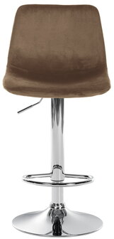 Barstoel Dovi Fluweel Chroom, Bruin