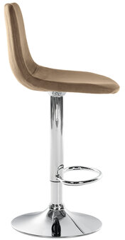 Barstoel Dovi Fluweel Chroom, Bruin