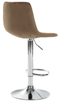 Barstoel Dovi Fluweel Chroom, Bruin