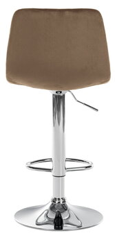 Barstoel Dovi Fluweel Chroom, Bruin
