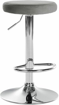 Barstoel Pento Fluweel chroom, Grijs