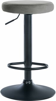 Barstoel Pento Fluweel zwart, Grijs