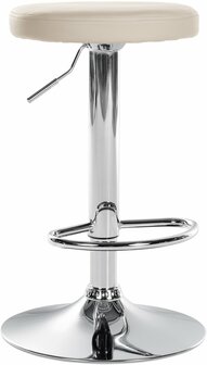 Barstoel Pento Kunstleer chroom, Creme