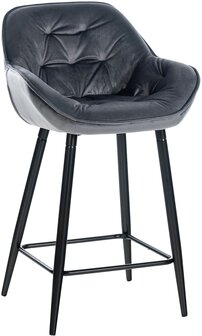 Barstoel Gobsin 76 Fluweel, Grijs