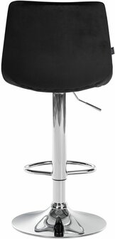 Barstoel Jirra Fluweel chroom, Zwart