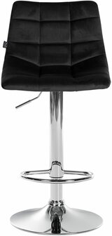 Barstoel Jirra Fluweel chroom, Zwart