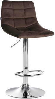 Barstoel Jirra Fluweel chroom, Bruin