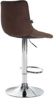 Barstoel Jirra Fluweel chroom, Bruin