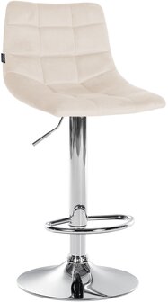 Barstoel Jirra Fluweel chroom, Creme