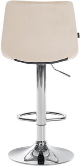 Barstoel Jirra Fluweel chroom, Creme