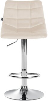 Barstoel Jirra Fluweel chroom, Creme