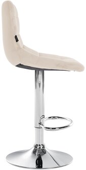Barstoel Jirra Fluweel chroom, Creme