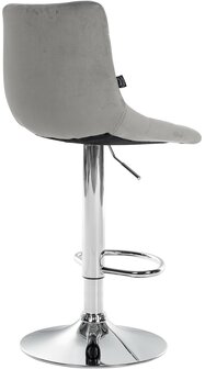 Barstoel Jirra Fluweel chroom, Grijs