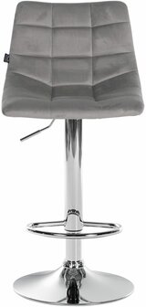 Barstoel Jirra Fluweel chroom, Grijs