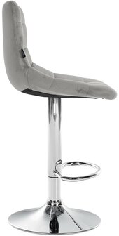 Barstoel Jirra Fluweel chroom, Grijs
