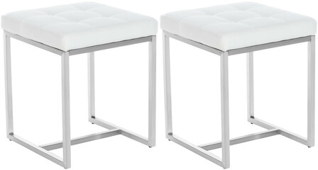 2-delige set barkrukken Birca, Wit