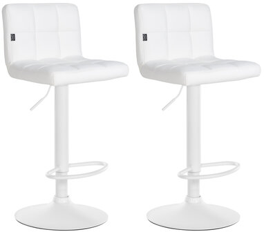 2-delige set barkrukken Fine kunstleer wit, Wit