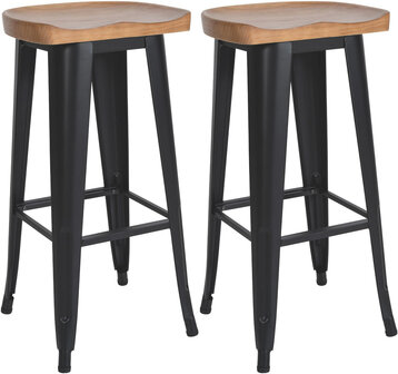 2-delige set barkrukken Cliri, Zwart