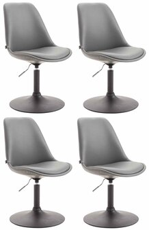 4-delige set eetkamerstoelen Miverack B kunstleer, Grijs