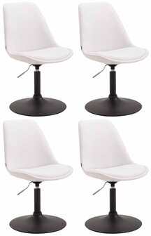 4-delige set eetkamerstoelen Miverack B kunstleer, Wit