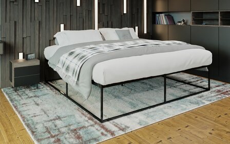 Metalen bed Scili 200x200x46 cm, Zwart