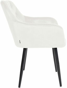 2-delige set eetkamerstoelen Stenlay Fluweel, Creme