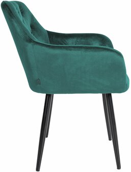 2-delige set eetkamerstoelen Stenlay Fluweel, Groen