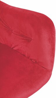 2-delige set eetkamerstoelen Stenlay Fluweel, Rood