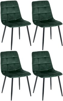 4-delige set eetkamerstoelen Entibas, Groen