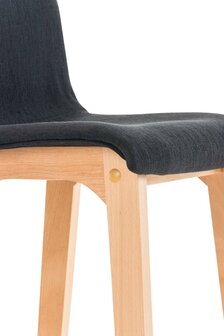 2-delige set barkrukken Heovor stof Natura, Zwart