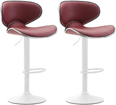 2-delige set barkrukken Lis Vigis V2 kunstleer wit, Rood