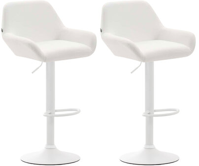 2-delige set barkrukken Brigi kunstleer wit, Wit
