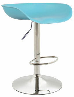 4-delige set barstoelen Inehaam kunststof chroom, Blauw