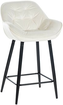Barstoel Gobsin 76 Fluweel, Creme