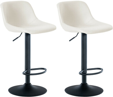 2-delige set barkrukken Lift kunstleer, Creme