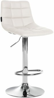 Barstoel Jirra Kunstleer chroom, Wit