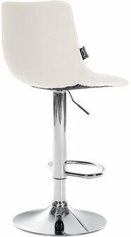 Barstoel Jirra Kunstleer chroom, Wit