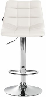 Barstoel Jirra Kunstleer chroom, Wit