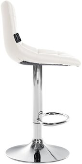 Barstoel Jirra Kunstleer chroom, Wit