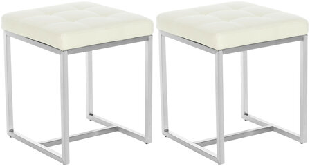 2-delige set barkrukken Birca, Creme